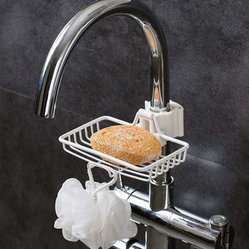 

Basin Rack Household For Kitchen Hanging Sink Metal+Plastic Easy Installation Storage Holder Black White Color