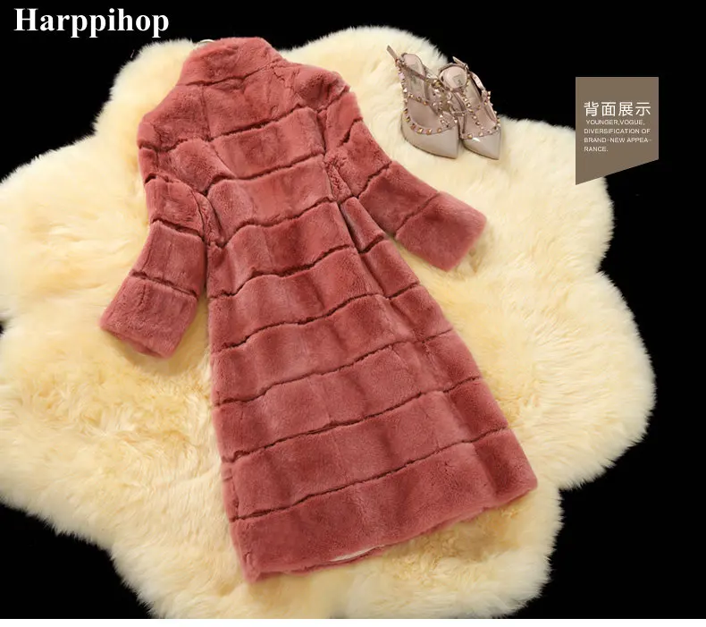 Большие размеры,, натуральный мех кролика Рекс, шуба, 11 цветов, Женская длинная дизайнерская зимняя теплая верхняя одежда, Женское пальто