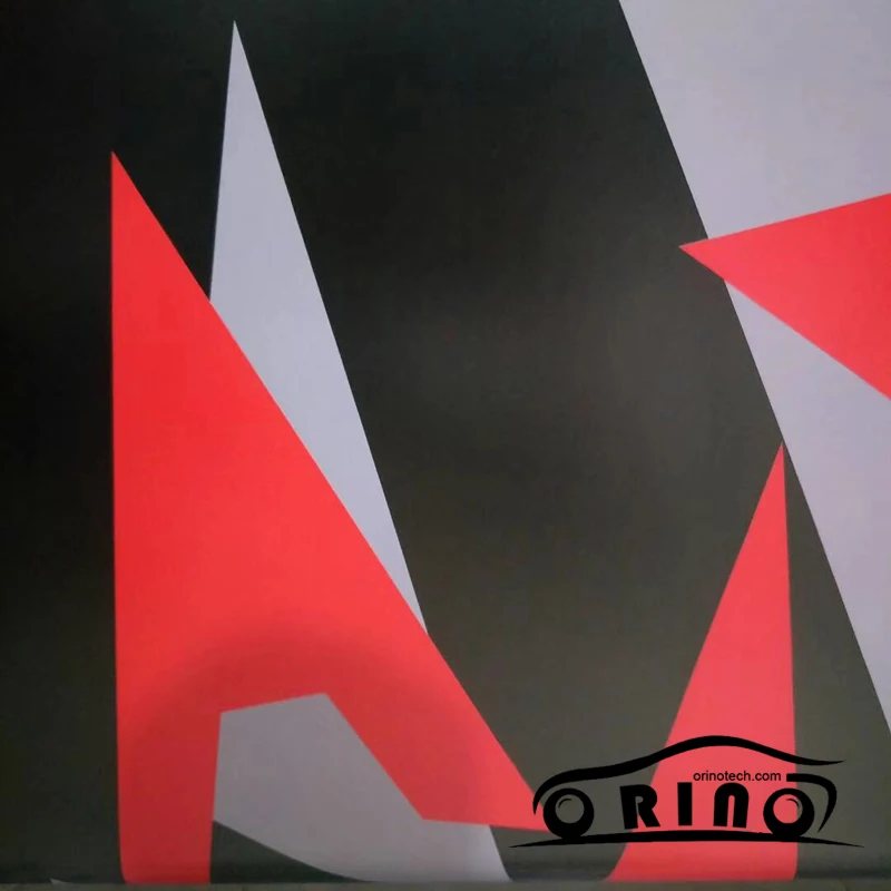 Black Red Grey Vinyl Wrap Film-1