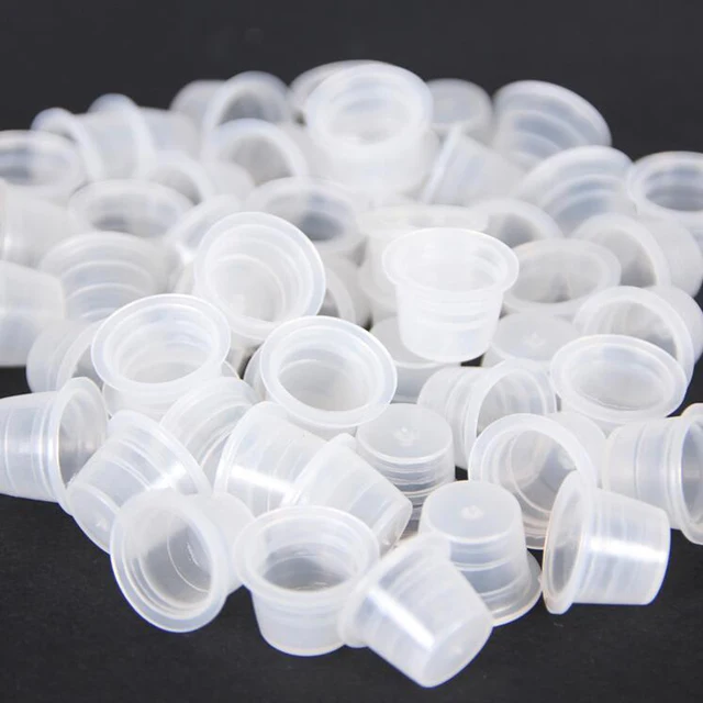 100Pcs 10mm Plastic Tattoo Ink Cups For Permanent Tattoo Makeup Eyebrow Makeup Pigment Container Caps Disposable Accessories 100Pcs 10mm Plastic Tattoo Ink Cups For Permanent Tattoo Makeup Eyebrow Makeup Pigment Container Caps Disposable Accessories
