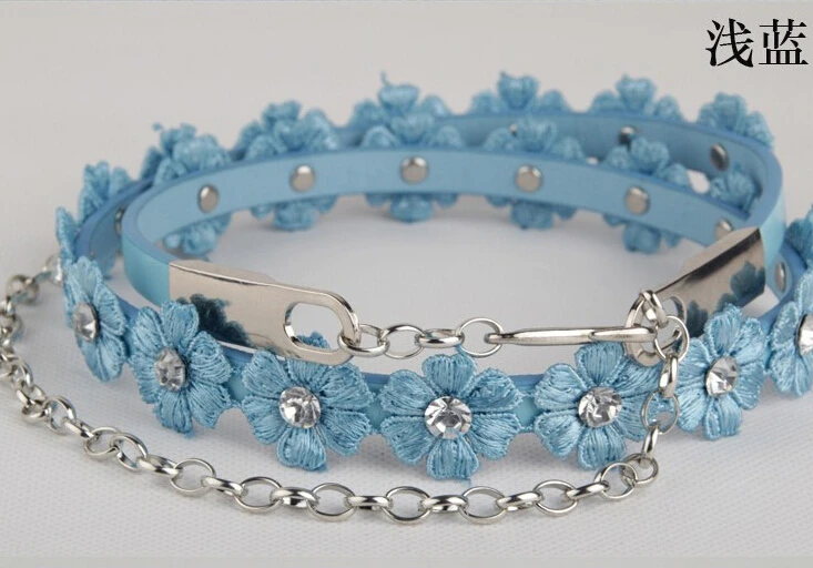 

Spring and summer all-match flower chain fashion thin belt women's belly chain thin belt female