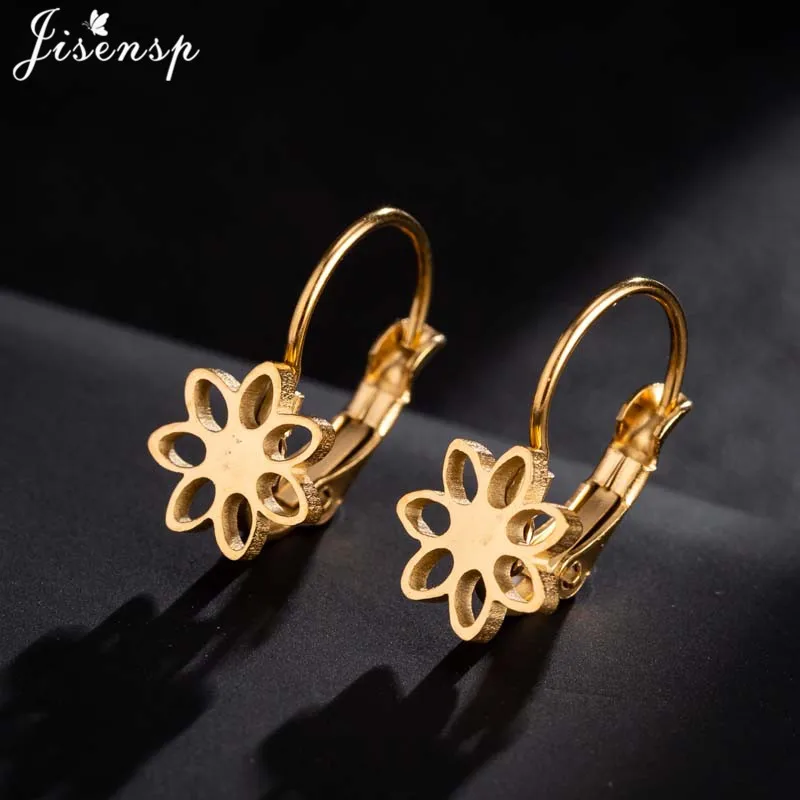

Jisensp Cute Plant Women Earrings Fashion Jewelry Gothic Gold Stainless Steel Flower Stud Earrings for Girls Kids Birthday Gift