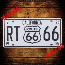 [Mike86] Калифорния маршрут 66 Ретро RT66 номерной знак Винтаж художественный настенный Декор для дома, бара, кафе D-70 смешанный заказ 30*15 см