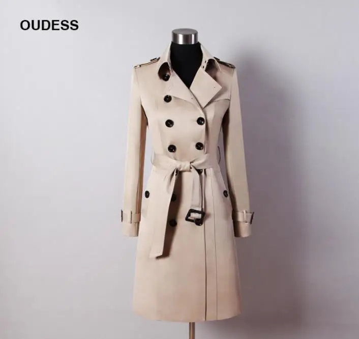 bleu Femme Kaki Printemps Dames Noir Tranchée Femmes Feminino kaki Manches Royal Manteau Pardessus Manteaux Européenne Longues Automne breasted rouge Double Casaco Hqf6Fw