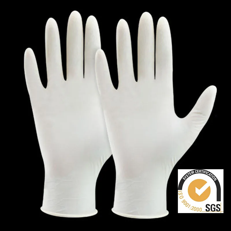 

100PCS/BOX Disposable Latex Gloves Powdered Medical Rubber Inspection Gloves For Laboratory Food Process Clean Tattoo Protective