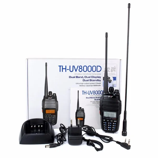 Горячая TYT TH-UV8000D двухдиапазонный 136-174/400-520 МГц 10 Вт Мощность поперечная полоса жнец 3600 мАч батарея двухстороннее радио/рация - Цвет: Standard Packing