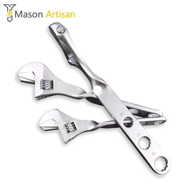 1Piece 8" 10" 12" Adjustable Wrench Twisted Handle Spline End Wrench Universal Wrench Pipe