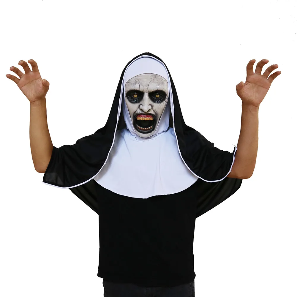 Косплей страшная ужасная монашка маска тающая лицо латексный костюм Хэллоуин маскарадная игрушка для детей Забавная детская Подарочная игрушка