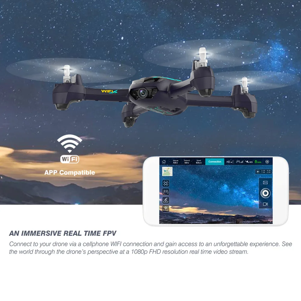 Hubsan H216A X4 DESIRE Pro WiFi FPV With1080P HD Camera Drone RC Quadcopter Altitude Hold Selfie GPS Drone RTF Helicopter (5)