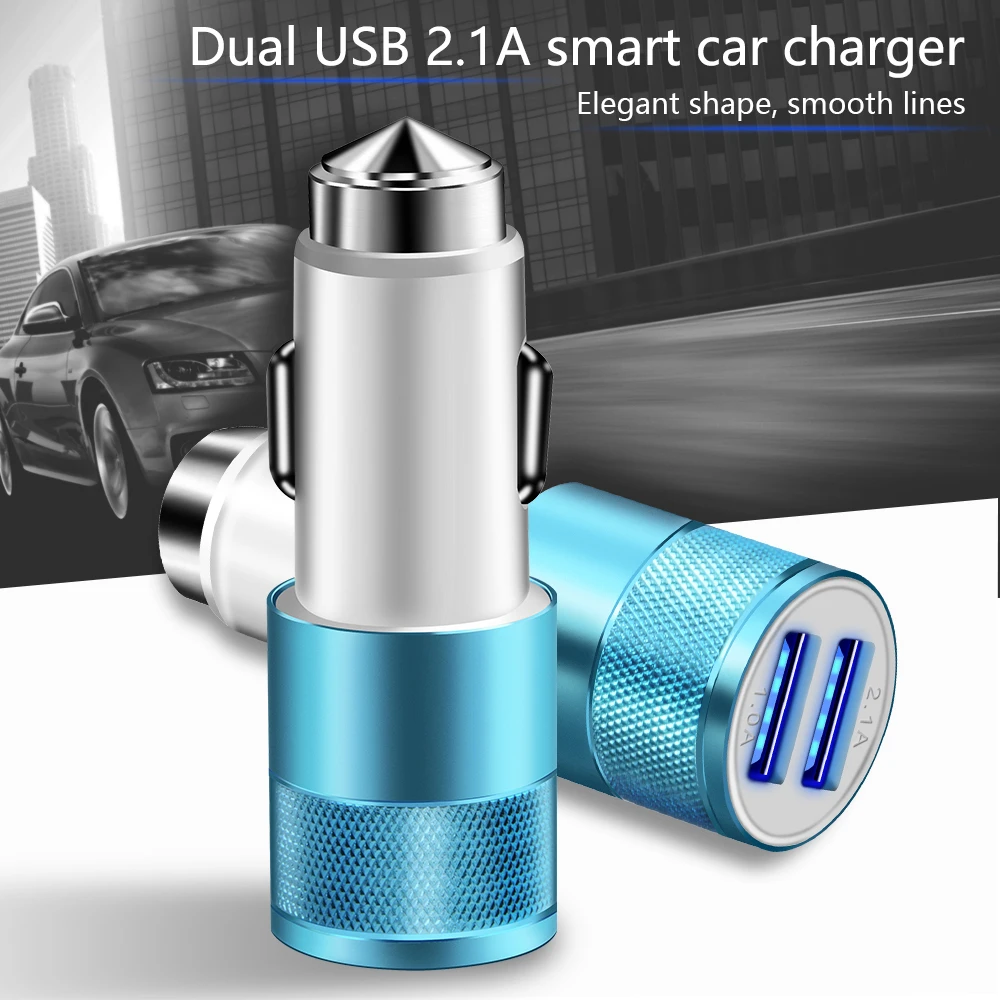 كراوتش 2 الناتج USB شاحن سيارة 2.1A ماكس (الحقيقي) تهمة سريع لفون X 8 8 زائد 6 ثانية لسامسونج غالاكسي s8 s8 + نوت 8 اللوحي