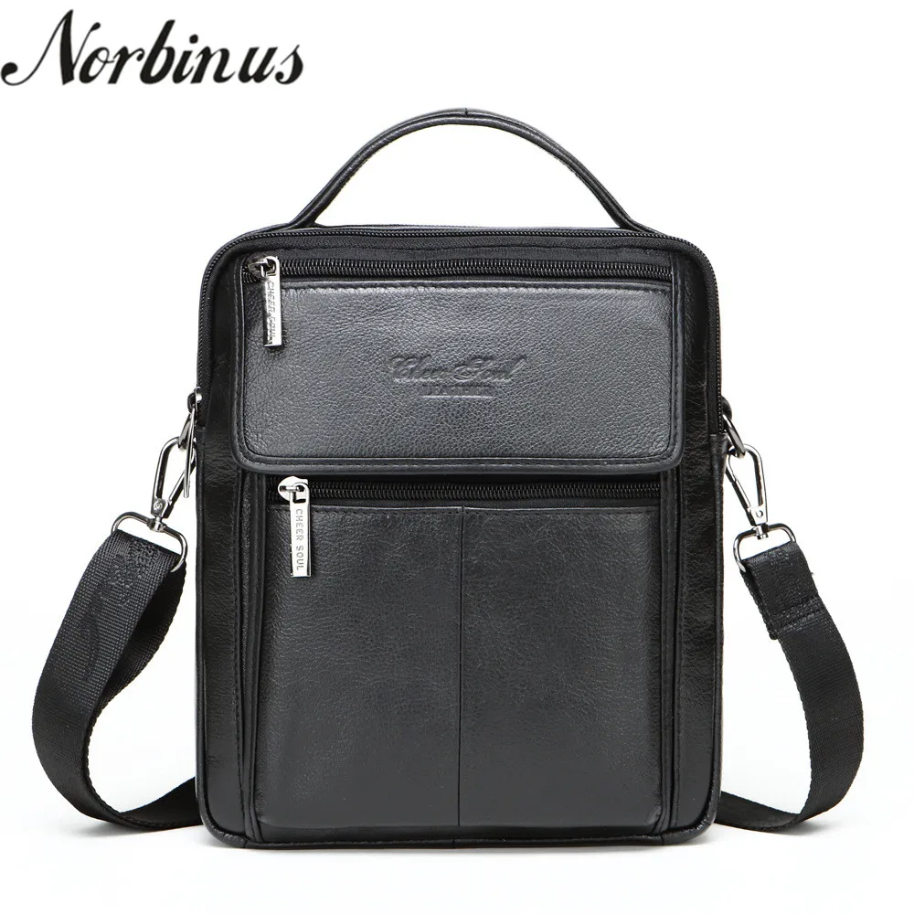 

Norbinus 2018 Brand Men Shoulder Bags Genuine Leather Business Handbag Male Messenger Crossbody Bags Casual Travel Tote Bolsas