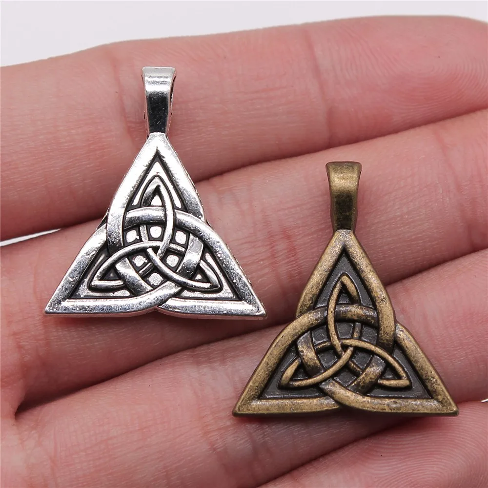 

WYSIWYG 4pcs 28x24mm Charm Triquetra Symbol Triquetra Symbol Amulet Charms For Jewelry Making Triquetra Symbol Charms