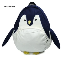 Funny Penguin Backpacks Animal Rucksack Canvas Schoolbag Kawaii Mujer Mochila Cartoon Travel Backpack for Teenage Girl Q063