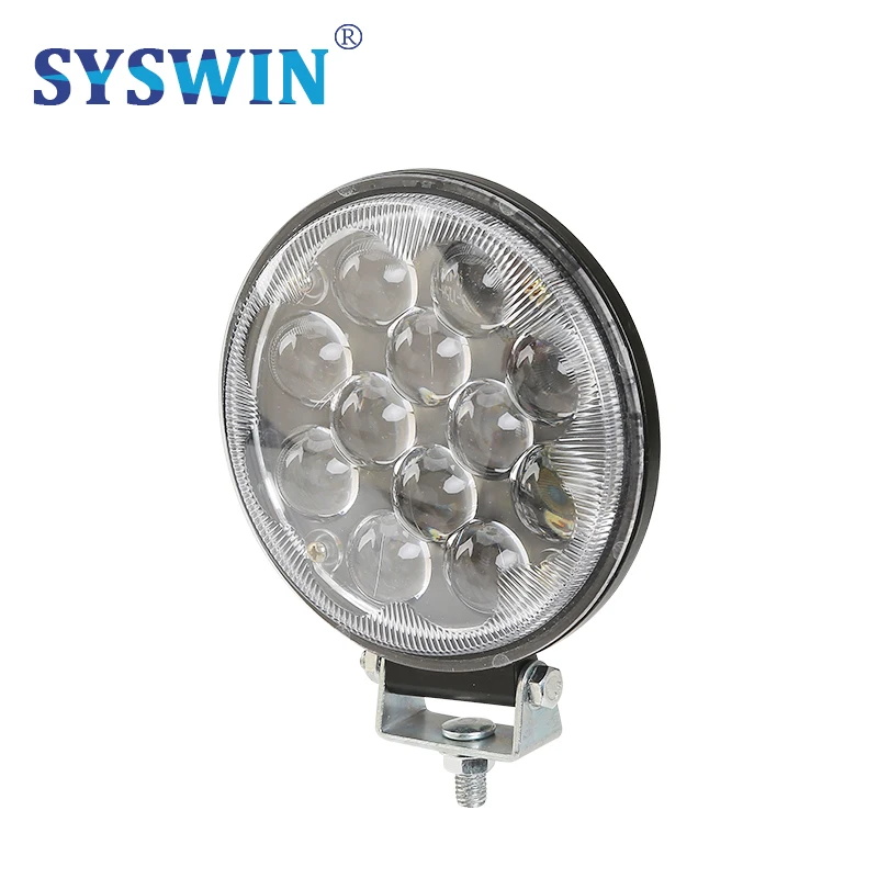 

SYSWIN Round LED Lens Work Light 12Pcs Lamp Beads Car Super Bright Spot Light Use For Off Road Vehicle SUV ATV 36W 10-80V IP67