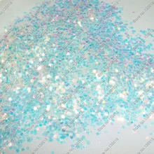 50 г/пакет x 1 мм(1/2") белый с синими оттенками Ослепительно Шестиугольник палитра блесток форма для дизайн ногтей украшения и ремесло подарки