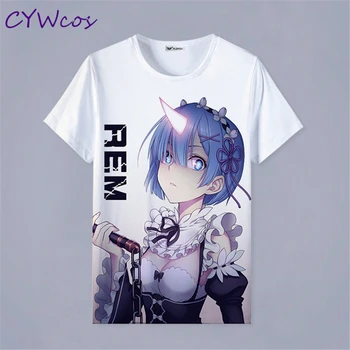 

Re:Life in a different world from zero Short Sleeve T-Shirt Daily Suits Shirt Rem and Ram Anime Cosplay Print Fashion T-shirt
