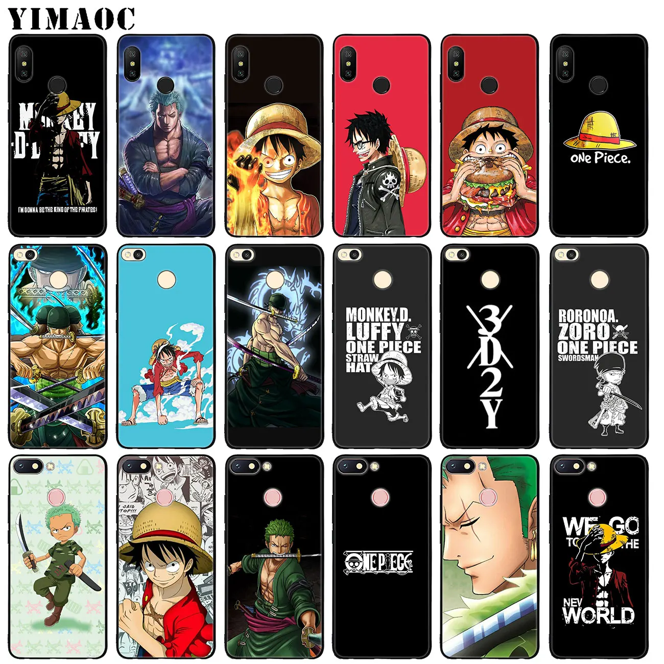 YIMAOC ZORO One Piece Monkey D Luffy Мягкий силиконовый чехол для телефона Xiaomi MI 10 9 9T CC9 CC9E A3 Pro 8 SE A2