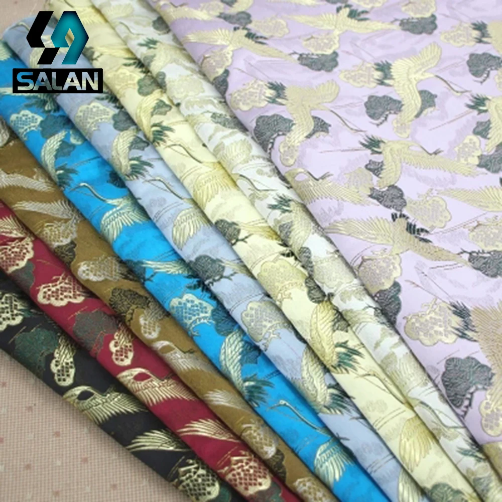 

Crane imitation Xiangyun yarn fabrics cheongsam dresses hand DIY bags improved spinning silk jacquard brocade fabrics