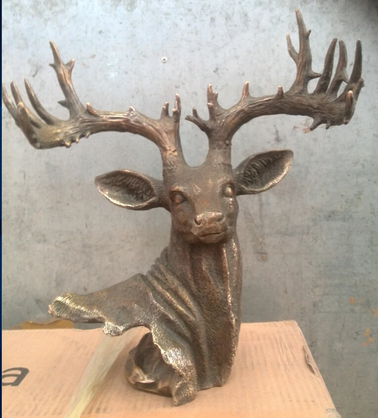 

rare deer grown long Cape Copper Bronze Statue 15" H discount 30%