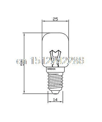 WSDCN E14 T25 25W 220V~240V Oven Light Bulb Oven Lamp Heat Resistant Bulb  300'C