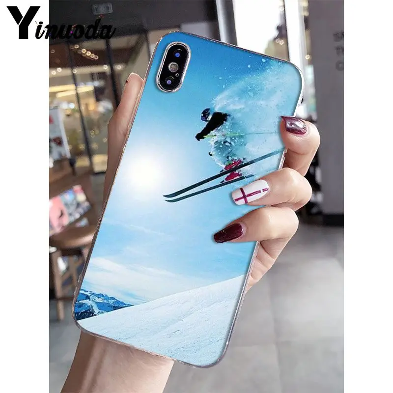 Yinuoda Snow Die Лыжный Сноуборд спортивный прозрачный мягкий силиконовый чехол для телефона чехол для iPhone X XS MAX 6 6S 7 7plus 8 8Plus 5 5S XR