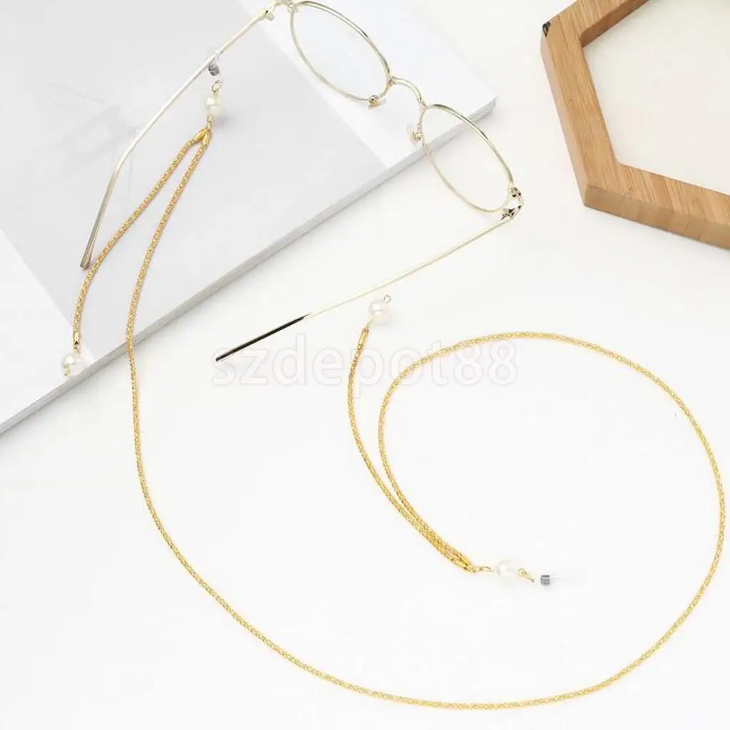 Long Beaded Eyeglass Sunglasses Holder Glasses Cord Necklace Eyewear Chain Neck Lace for Travel Hiking Camping 