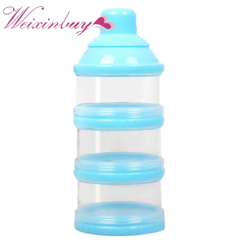 Для малышей Питание Молоко Бутылка Для Воды Бутылка Контейнер Портативный 3 клетки ящик с отделениями - Цвет: Синий