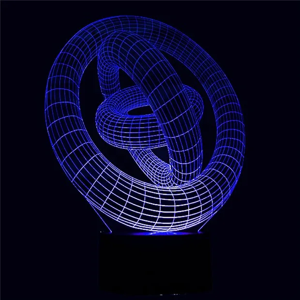 Удивительный 3D иллюзия искусство абстрактные круглые светодиодный Настольный светильник сенсорный ночник с волшебной формой круга в