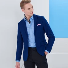 Мужской модный приталенный пиджак блейзер Мужское пальто на одной пуговице свадебные костюмы для мужчин костюмы пиджак новое поступление