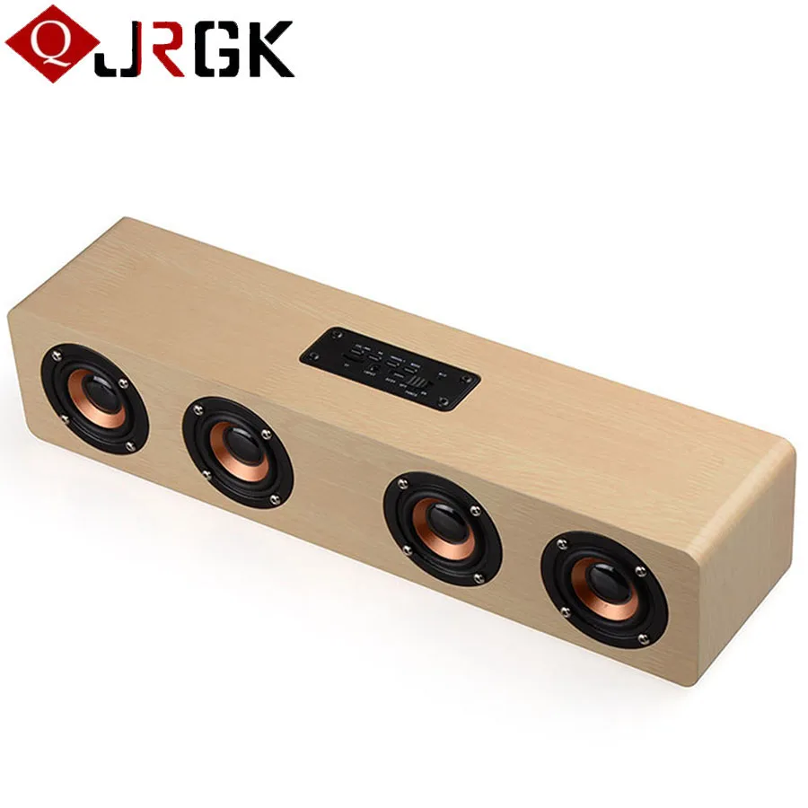 

Retro Wooden Wireless Bluetooth Speaker Portable Stereo Audio Subwoofer Loudspeakers Bluetooth Hand-free Calls TF Card Sound Bar