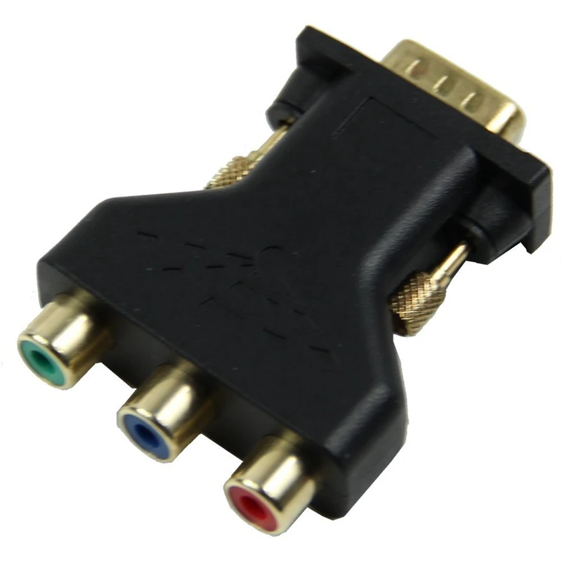 15 Pin VGA Мужской 3 RCA Женский M/F разъем адаптера конвертер Черный#8