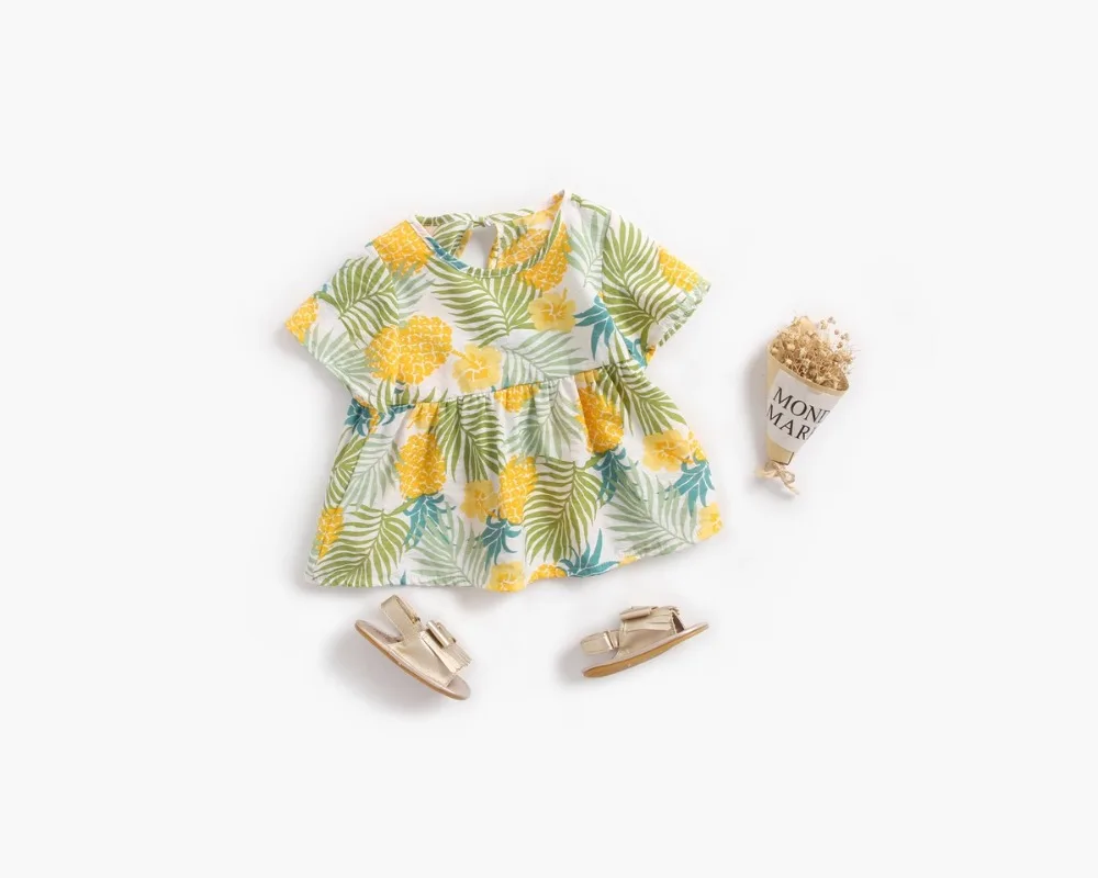 Платье для маленьких девочек коллекция года, одежда для малышей модное летнее платье с цветочным принтом для девочек платье для новорожденных от 6 месяцев до 4 лет