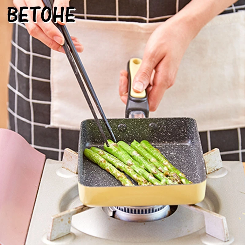 

BETOHE 13x18 CM Japanese Tamagoyaki Omelette Pan Non-stick General Use for Gas and Induction Cooker Frying Pan Fry Egg Pancake