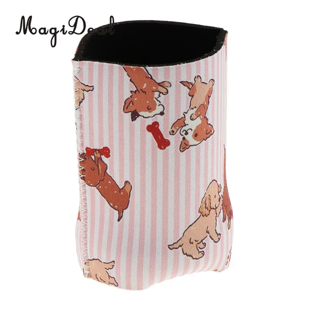 Cute Animal Puppy Zebra Prints Neoprene Beer Can Cooler Sleeve Insulated Reusable Coffee Cup Sleeve