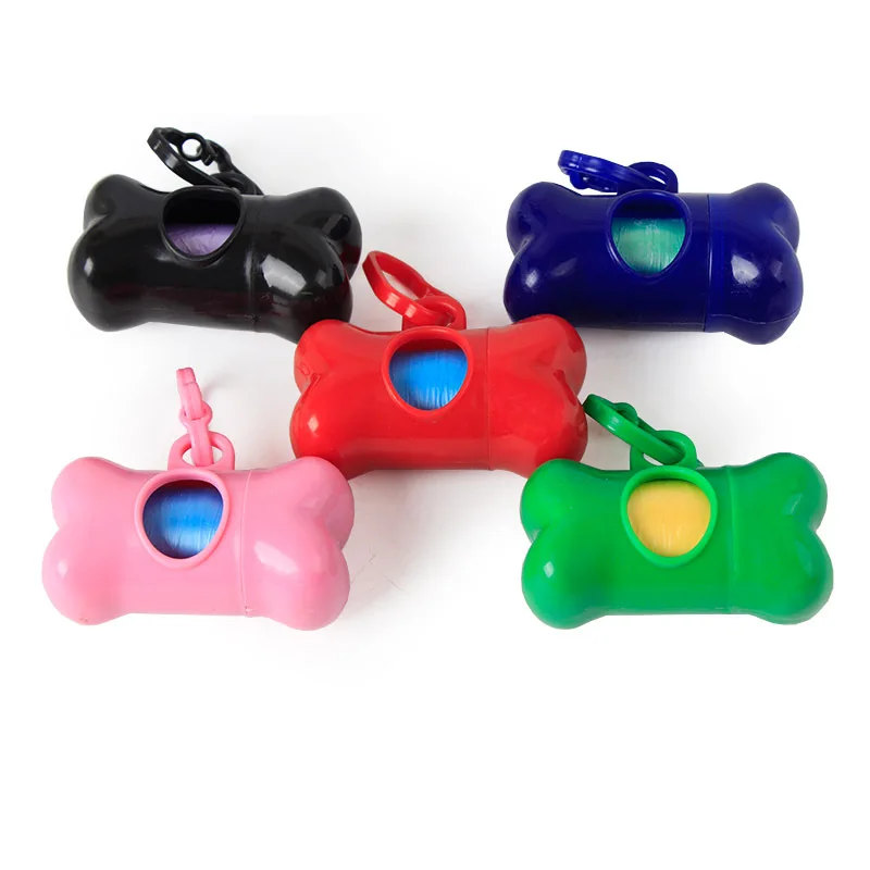Pet Poop Bag Set Garbage Bag Carrier Holder Pet Dog Bone Shape Trash Bag Dispenser Storage Box Clean Up Waste Bag