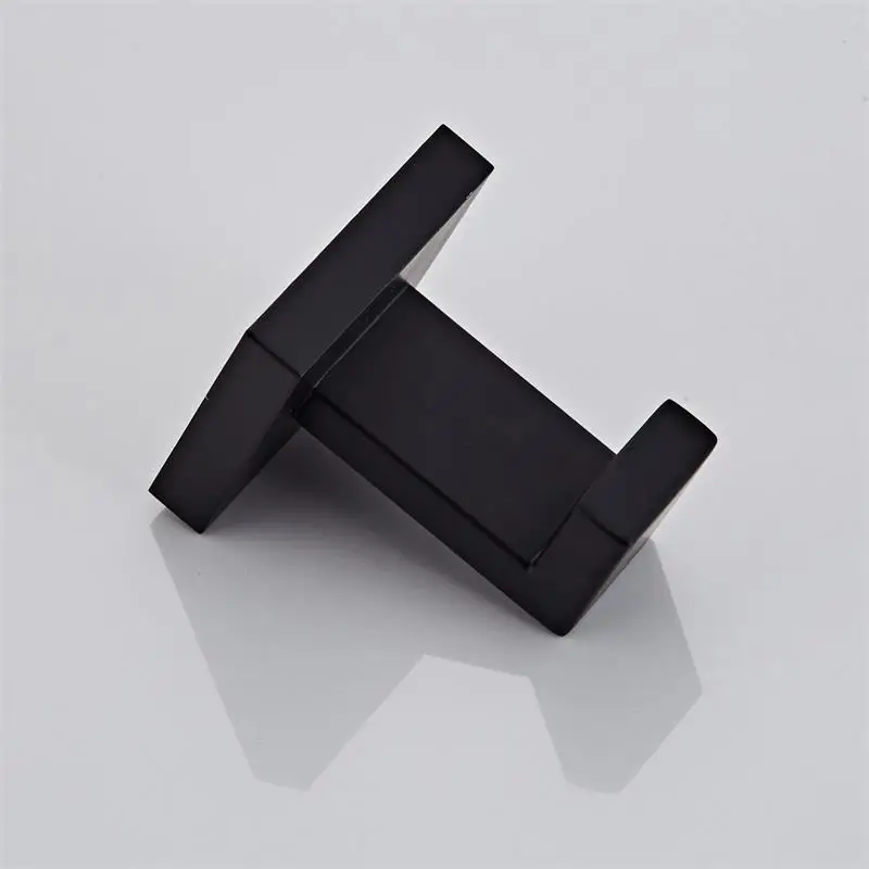 304 черный одиночный крюк из нержавеющей стали, подвесной крюк, настенный Пробивной квадратный толстый крючок для пальто, кухонные подвески