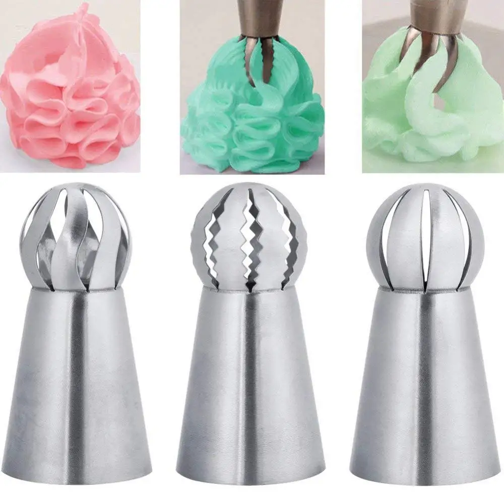 

TTLIFE Sphere Shape Cream Russian Spherical Ball Stainless Steel Icing Piping Nozzle Pastry Tips Fondant Cupcake Baking Tip Tool