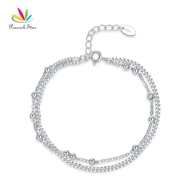 Павлин Звезда серебро 925 пробы браслет болтающийся мяч платье подружки невесты подарок для свадьбы дня рождения CFB8022