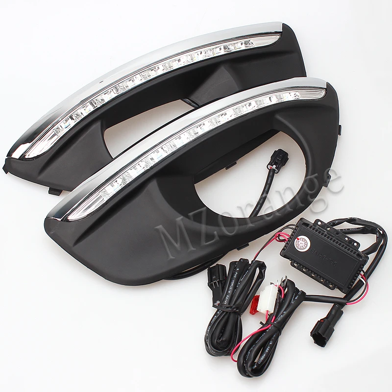  MZORANGE Dimmming Style Relay LED CAR DRL Daytime Running Lights Accessories Fog Lamp Hole For Hyun - 33031552934