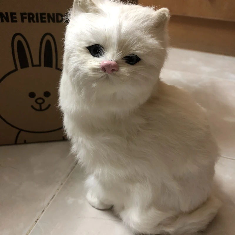 simulation cat plush animal toy realistic cat doll home desktop decoration gift pet kitten model fake cat 27X17X10cm DY80037 (1)