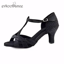 Размеры США 4-12; Танцевальная обувь; удобная женская обувь для танцев на низком каблуке 6 см из черного атласа и черного носорога; NL227