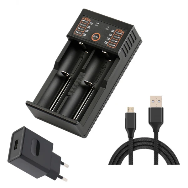 Светодиодный дисплей, умное зарядное устройство USB 18650, зарядное устройство NIMH NICD AA AAA, зарядное устройство Li-ion/IMR LiFePo4 18650 26650, зарядное устройство - Цвет: EU plug USB cable