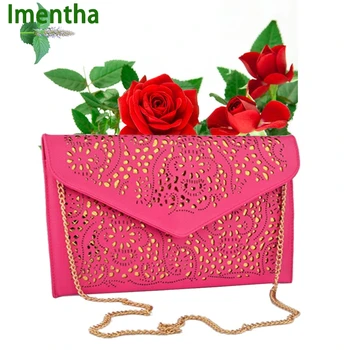 

Factory sale fashion women shoulder bags chain bag envelope clutch purse hollow out cutout summer bag for girls lady hand bag