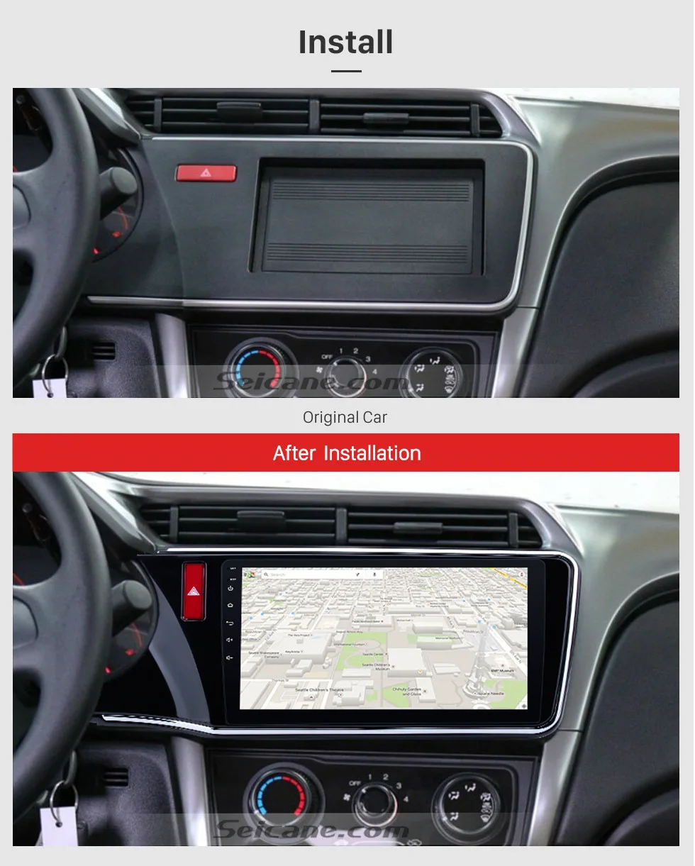 Clearance Seicane 2Din Android 8.1 10.1" GPS Car Radio Audio Stereo Multimedia Player For 2014 2015 2016 2017 Honda CITY Left Hand Drive 2