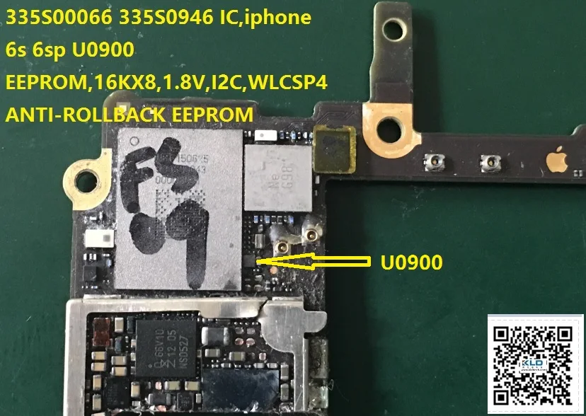 

335S00066 335S0946 IC,iphone 6s 6sp U0900 EEPROM,16KX8,1.8V,I2C,WLCSP4 ANTI-ROLLBACK EEPROM,help doing nand data recovery