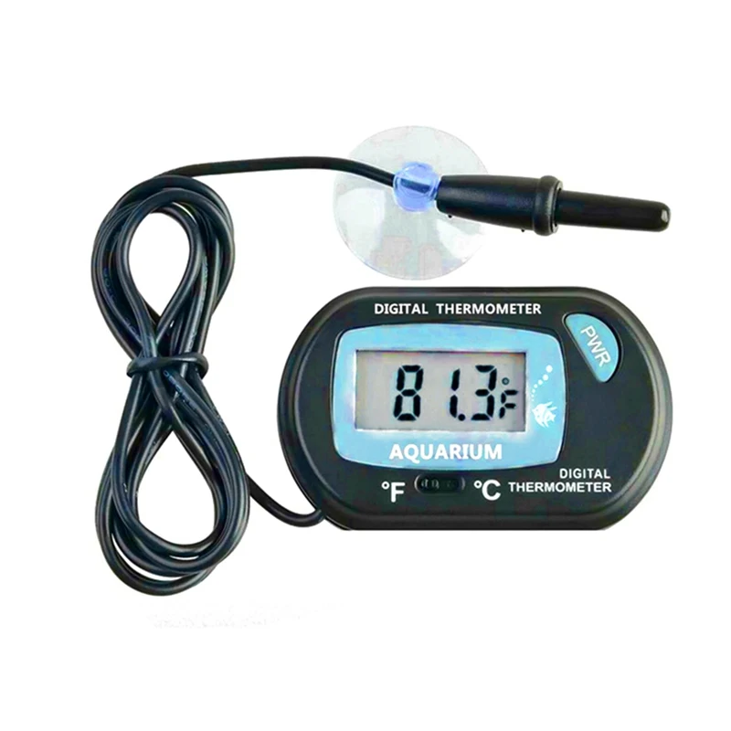 

Digital LCD Screen Sensor Aquarium Thermometer Wired Aquarium Fish Tank Temp Meter Electronic Temperature Measurement Black