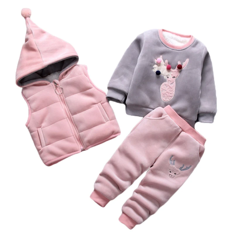 

EABoutique Baby girls Clothing set 3 pieces set Casual Sport Tracksuit for boys Clothes Top coat with pants T1101