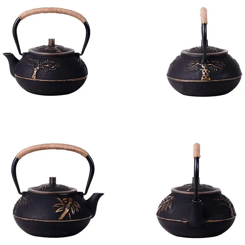 

Japanese Cast Iron Teapot Kettle with Stainless Steel Infuser / Strainer , Plum Blossom 30 Ounce ( 900 ml )
