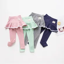 

Funfeliz Girl Leggings Children Pants with Skirt 2018 Autumn Baby Girls Leggings Warm Skinny Trousers for Girls Kids Clothes