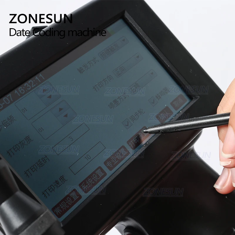 ZONESUN يده ذكي النافثة للحبر طابعة ماكينة ترميز ماكينة ترميز الباركود التسمية صانع ل الصناعية تاريخ